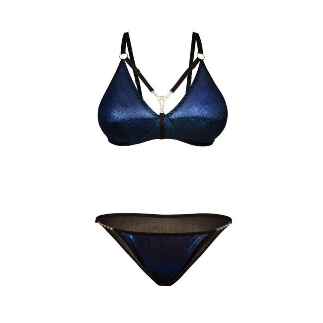 Сексуальный комплект Anais Luxury Lingerie Harlo Blue Set (без пояса) 96417 фото