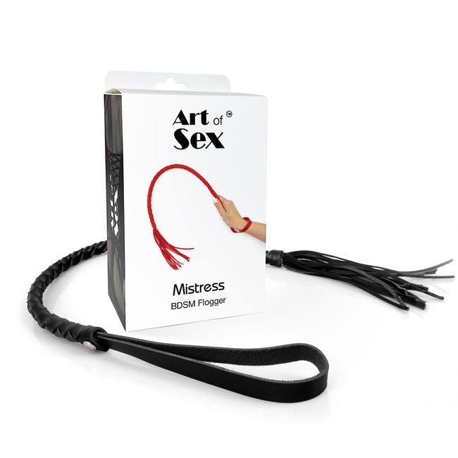 Faux Leather Whip Art of Sex BDSM Mistress, Black, ONE SIZE, ONE SIZE