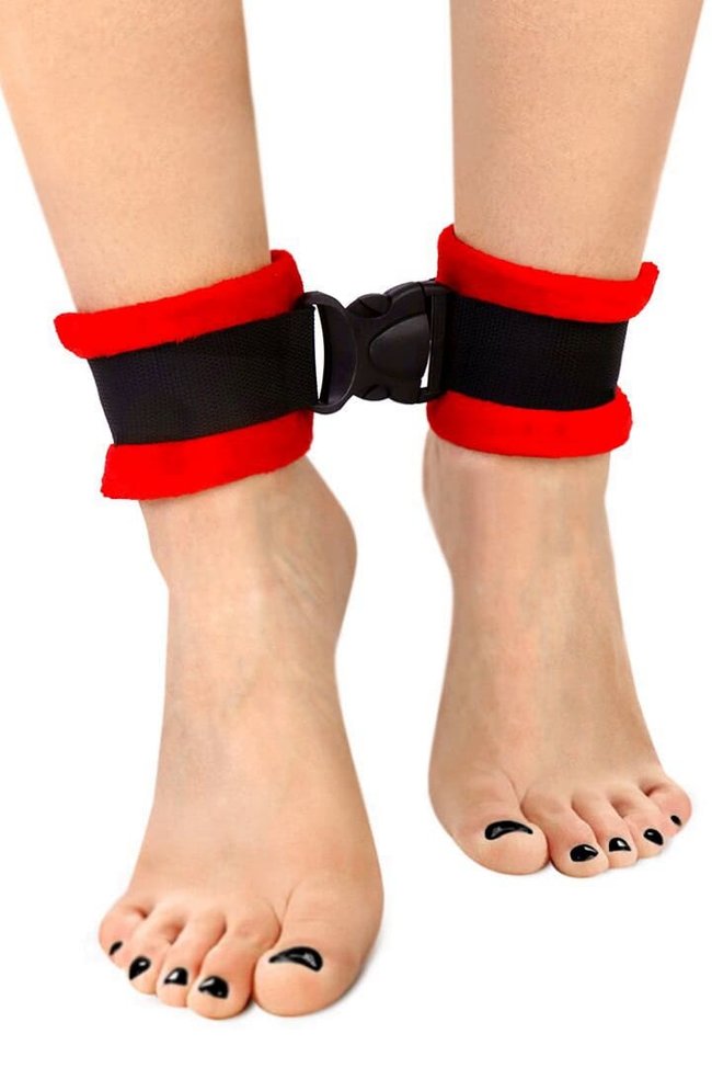 Поножі Art of Sex Ankle Cuffs Soft Touch плюш Червоні One Size SO8498 фото