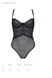 Transparent bodysuit Passion KERRIA BODY ECO with balcony top, Black, 2XL, 3XL, 2XL/3XL