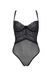 Transparent bodysuit Passion KERRIA BODY ECO with balcony top, Black, 2XL, 3XL, 2XL/3XL