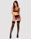 Комплект Obsessive Rosenty garter belt set Черно-малиновый XL/2XL 99570 фото 3