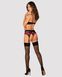 Комплект Obsessive Rosenty garter belt set Черно-малиновый XL/2XL 99570 фото 4