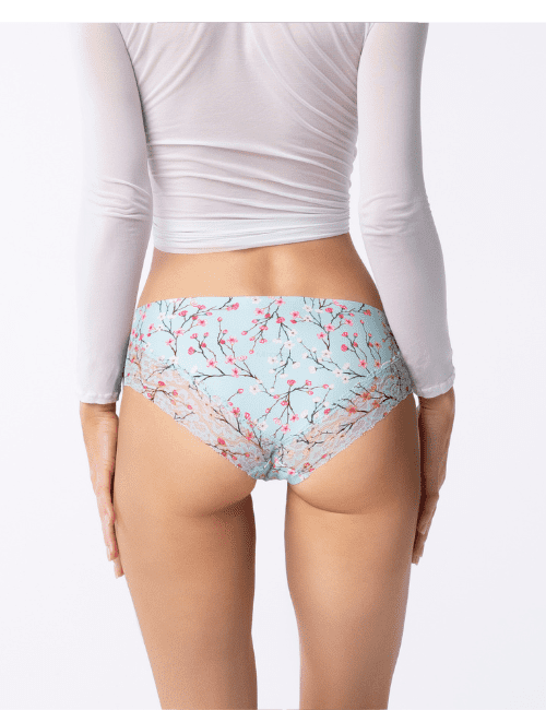 Seamless full slip panties Julimex Cheekie SAKURA, Небесный, L