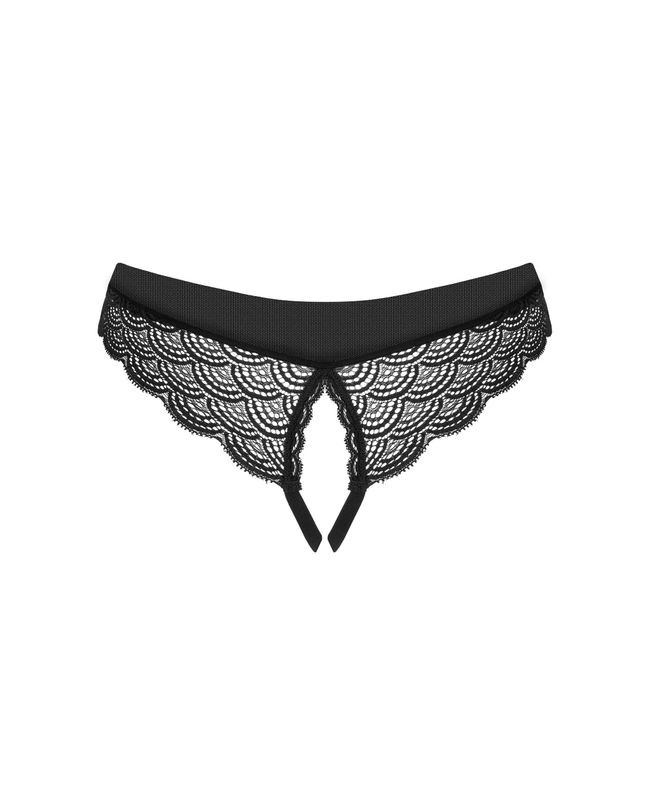Panties with a slit Obsessive Chemeris otwarte Black XL/2XL
