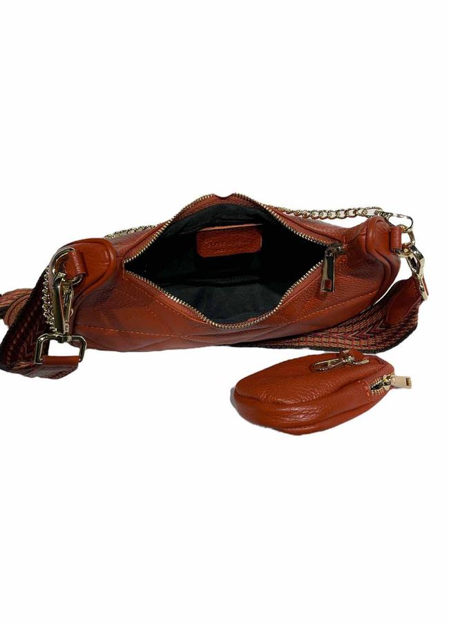 Клатч кожаный с цепочкой Italian Bags 11816 11816_mattone фото