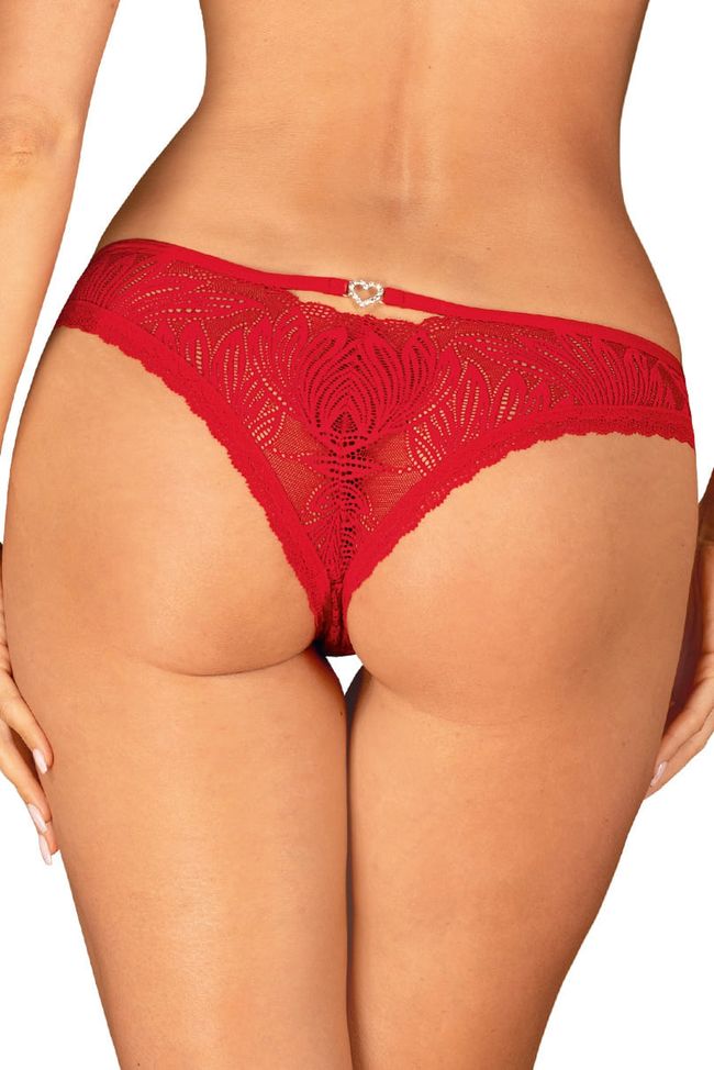 Lace Panties Brazilian Obsessive Chilisa, Red, XS, S