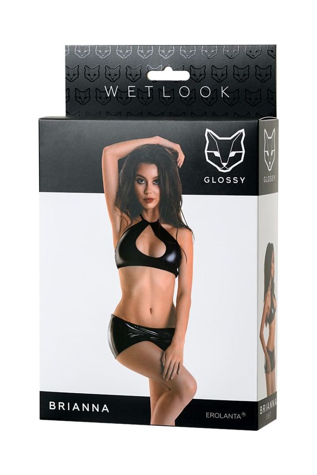 Комплект Toyfa Glossy Brianna Wetlook (юбочка и топ) Черный S 561100955027-S фото