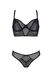 Passion DROSERA SET ECO (bustier and thong panties), Black, L, XL, L/XL