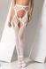 Erotic tights-bodystocking with imitation of stockings and belt Passion S023, White, S, M, L, S/M/L