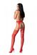 Bodystocking tights Passion S026 with cut One Size Red