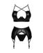 Комплект с поясом для чулок Obsessive Norides garter belt set под кожу Черный M/L 99217 фото 5