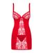 Obsessive Heartina chemise with panties, Red, L, XL, L/XL