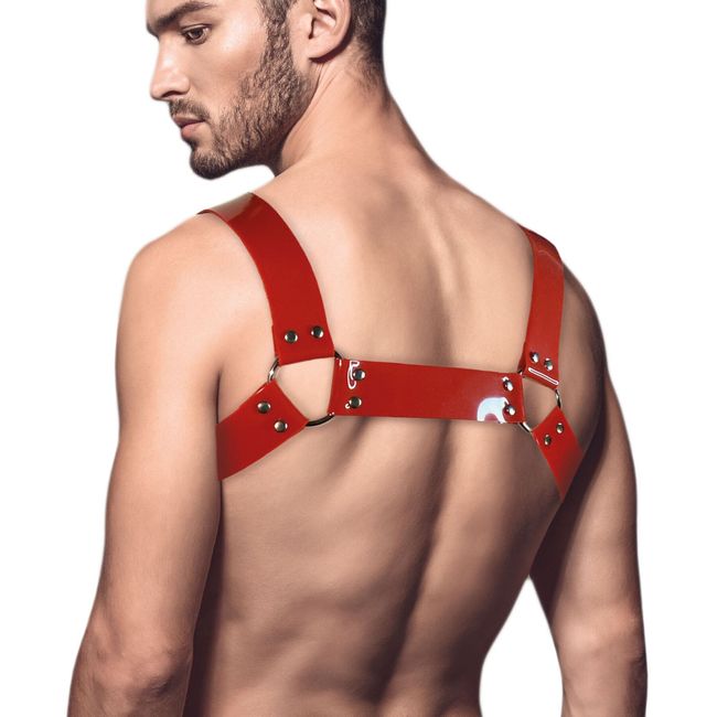 Feral Feelings Bulldog Harness Mens Chest Harness, Red, ONE SIZE, ONE SIZE