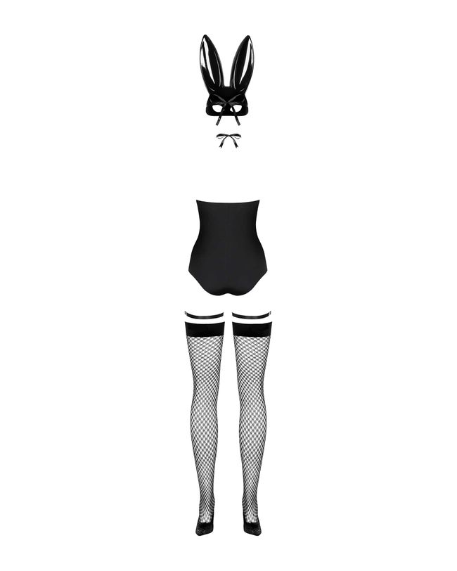 Еротичний ігровий костюм зайчика Obsessive Bunny costume Чорний S/M 84245 фото