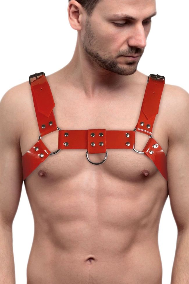 Портупея на груди Feral Feelings Bulldog Harness Червона One Size