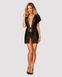 Seductive negligee Obsessive Giully peignoir, Black, L, XL, L/XL