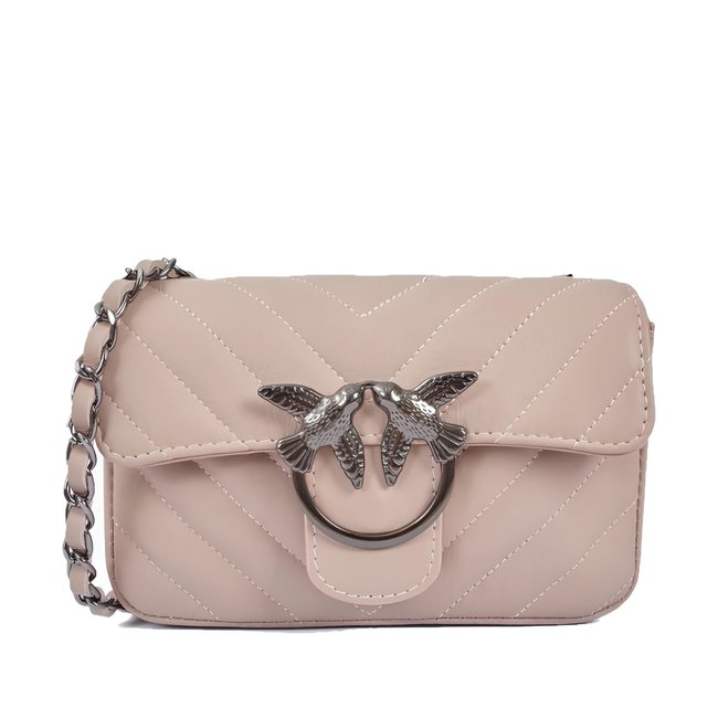 Women's handbag on chain Firenze Italy F-IT-056P Soft pink