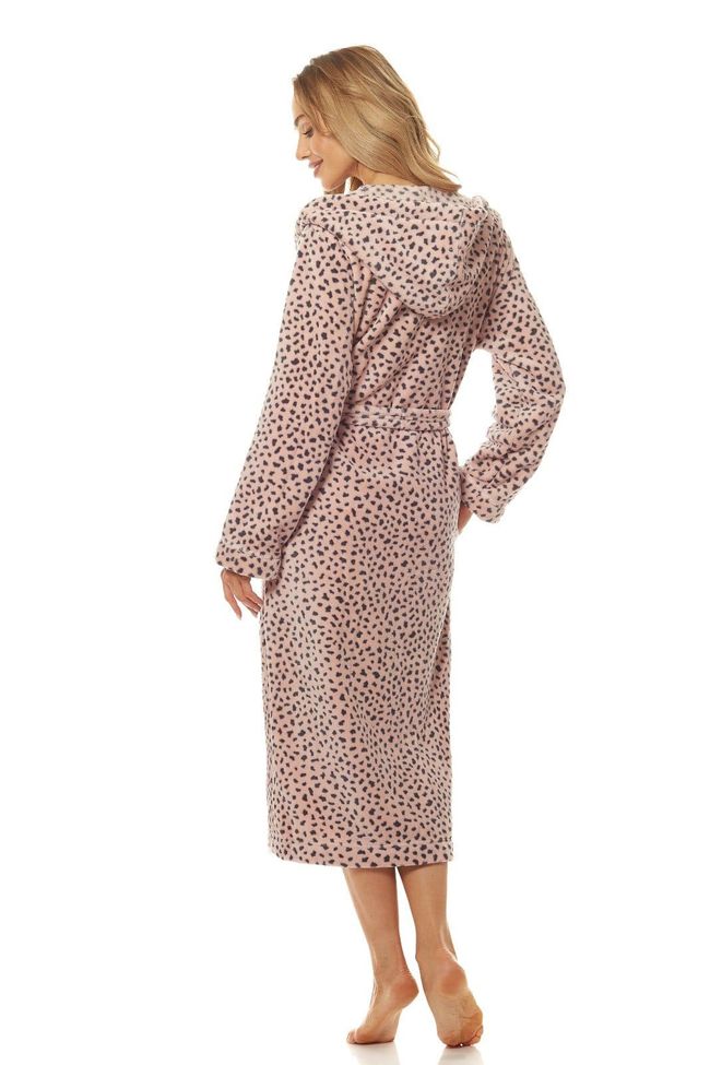 Женский халат с капюшоном L&L 2117 Secret Розовый-мокко S 93303 фото