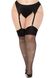 Чулки под пояс Leg Avenue Wide Top Rhinestone Sheer Stockings Черные 1X/2X SX1065 фото 4