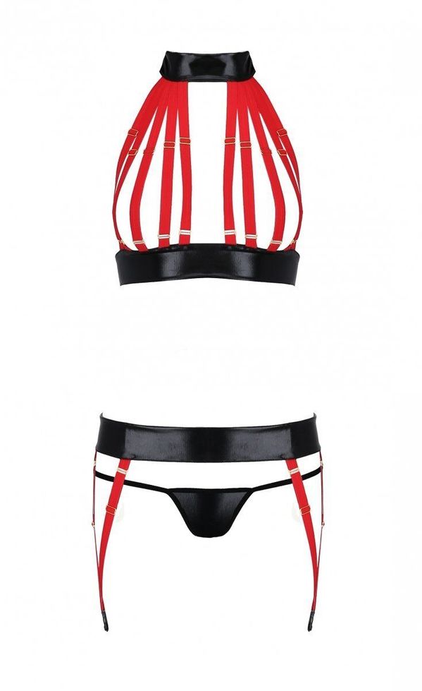 Set of straps Passion AZIZA SET Red-black L/XL