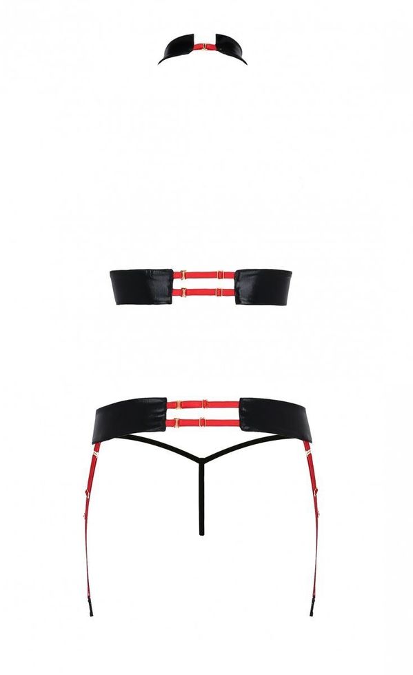 Set of straps Passion AZIZA SET Red-black L/XL