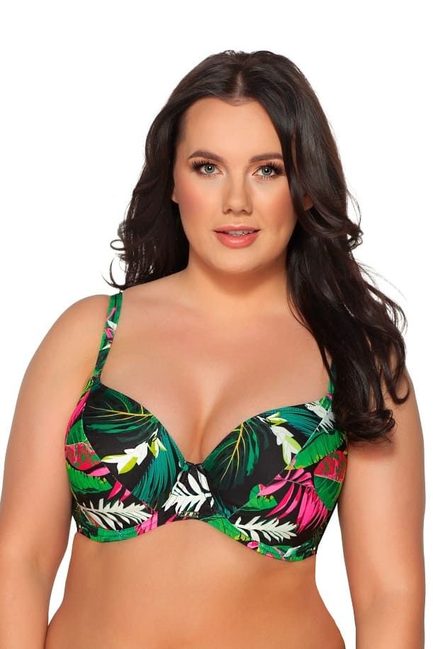 Swimsuit top bust with soft cup Ava SK 202 Tropical Island Green 75D