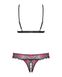 Open bust and panties set Obsessive Tulia set otwarty Black-raspberry S/M