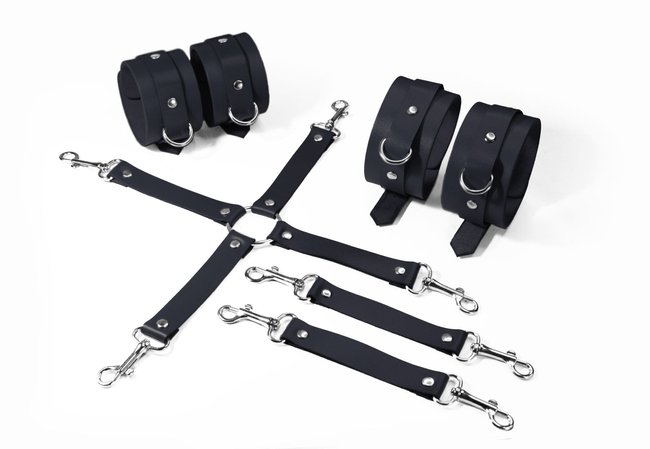 Набір Feral Feelings BDSM Kit 3, наручники, поножі, конектор SO8269 фото