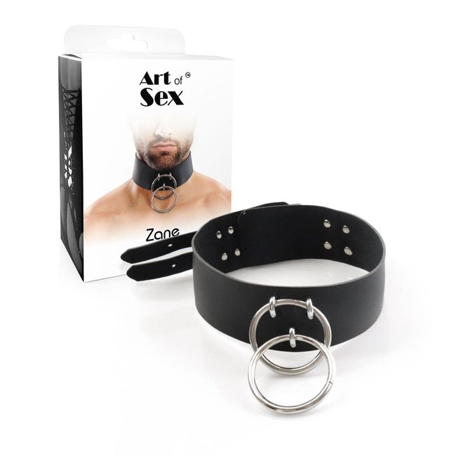 Мужской чокер кожаный Art of Sex Zane Collar Черный One Size SO9980 фото