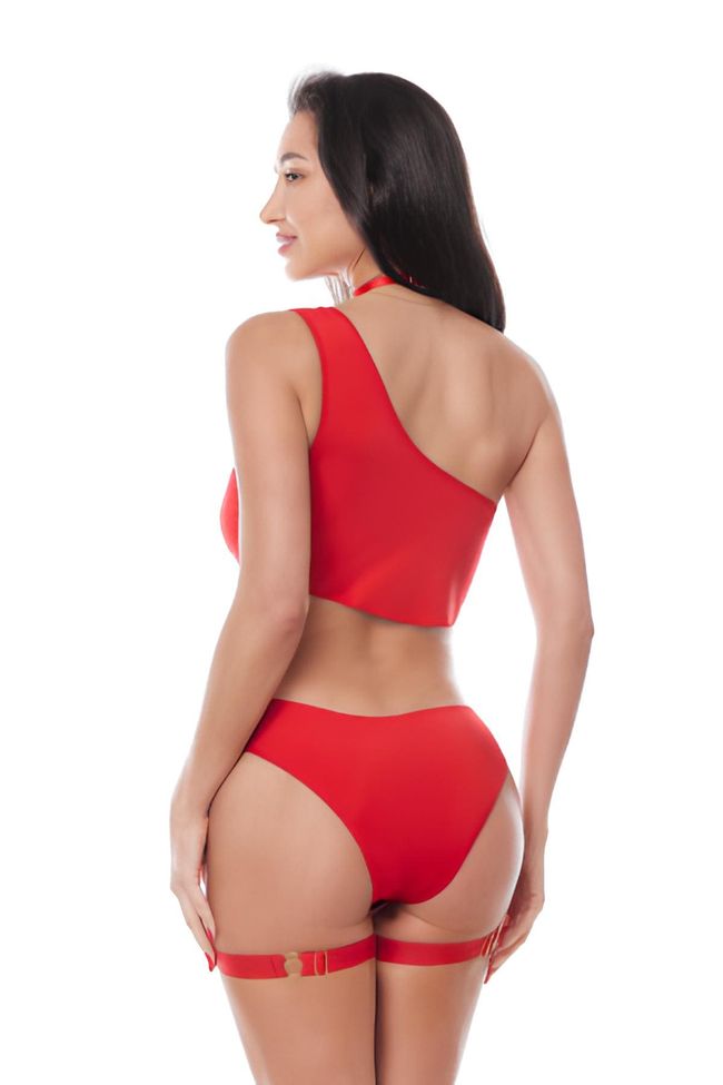 Anais Kora One Shoulder Bodysuit, Red, XS