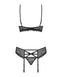 Lace set with garter belt Obsessive 818-SEG-1 set, Black, L, XL, L/XL