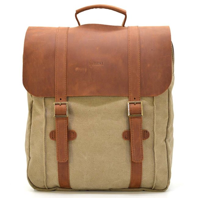 Сумка рюкзак для ноутбука з канвасу TARWA RBs-3420, Рудий