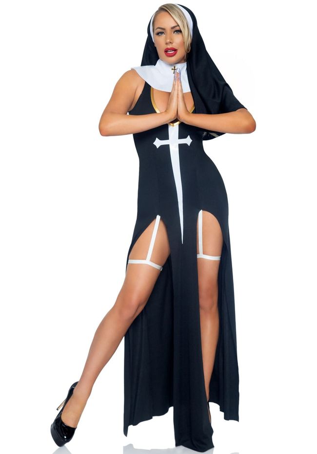 Leg Avenue Sultry Sinner Costume Black and White M