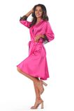 Жіночий атласний халат Anais Frivolie long robe Малиновий L/XL 99088 фото