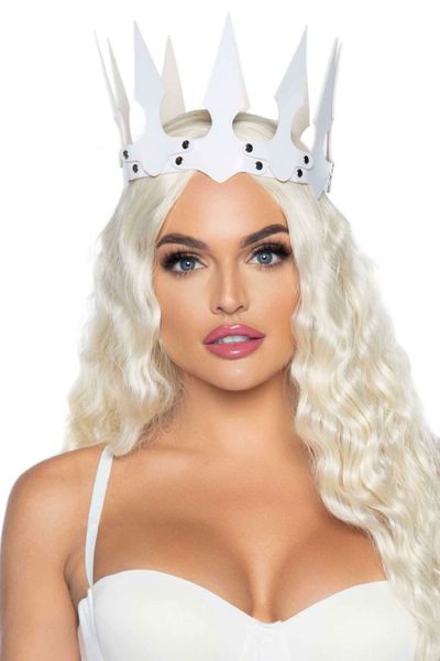 Корона из экокожи Leg Avenue Faux leather spiked crown SO8014 фото