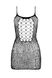 Openwork mini dress with thin straps Passion BS096 weaving on the chest, Black, ONE SIZE, ONE SIZE