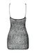 Openwork mini dress with thin straps Passion BS096 weaving on the chest, Black, ONE SIZE, ONE SIZE