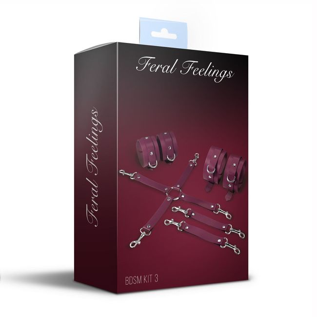 Набір Feral Feelings BDSM Kit 3, наручники, поножі, конектор SO8271 фото