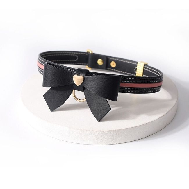 Нашийник з повідцем LOCKINK SEVANDA Love Heart Butterfly Leather Collar Set Чорний One Size SX0863 фото