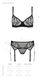 Lace set with belt Passion ECO LEAFA SET, Black, L, XL