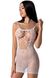 Openwork mini dress with thin straps Passion BS096 weaving on the chest, White, ONE SIZE, ONE SIZE