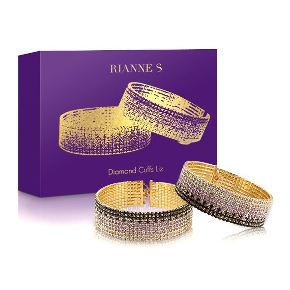 Лакшери наручники-браслеты с кристаллами в подарочной упаковке Rianne S: Diamond Cuffs