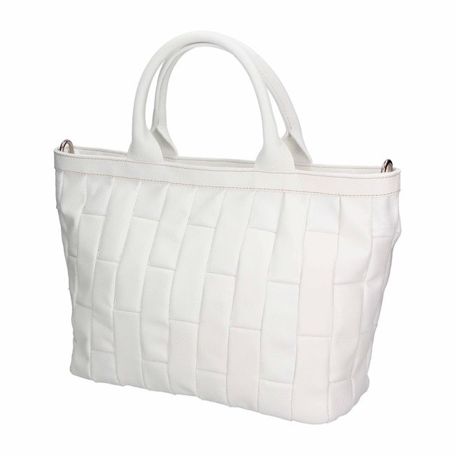 Большая кожаная сумка шоппер Italian Bags san0084 san0084_white фото