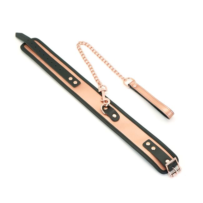 Liebe Seele Rose Gold Memory Collar with Leash Pink One Size