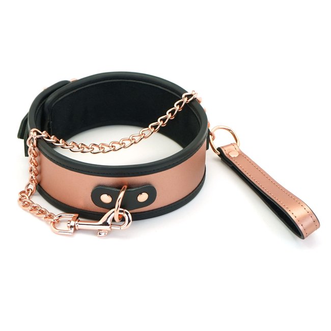 Liebe Seele Rose Gold Memory Collar with Leash Pink One Size