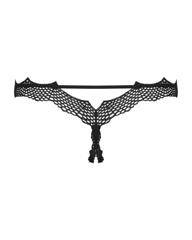 Obsessive Bravelle Slit Panties, Black, L, XL, L/XL