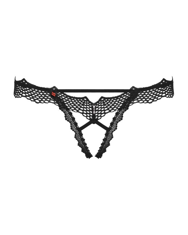 Obsessive Bravelle Slit Panties, Black, L, XL, L/XL